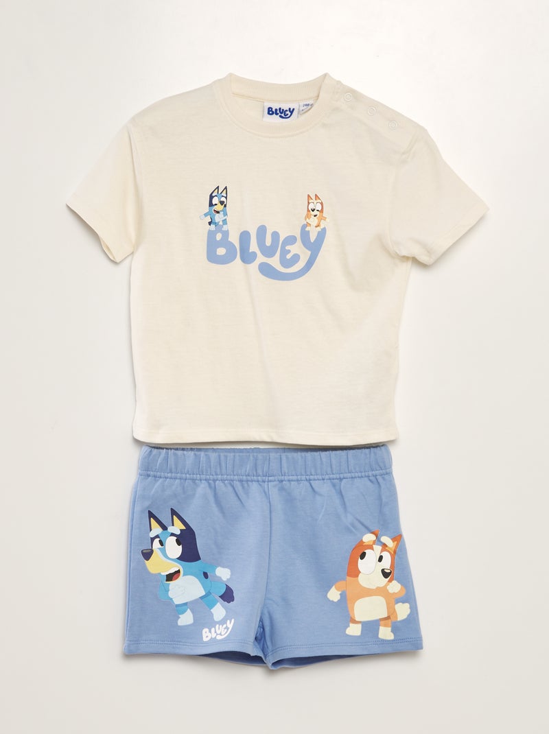 Conjunto t-shirt + calções 'Bluey' - 2 peças AZUL - Kiabi