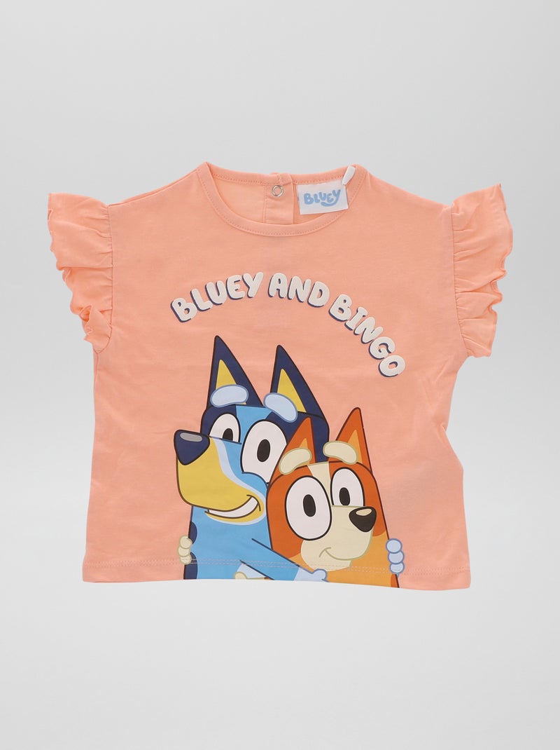 Conjunto t-shirt + calções 'Bluey'  - 2 peças LARANJA - Kiabi