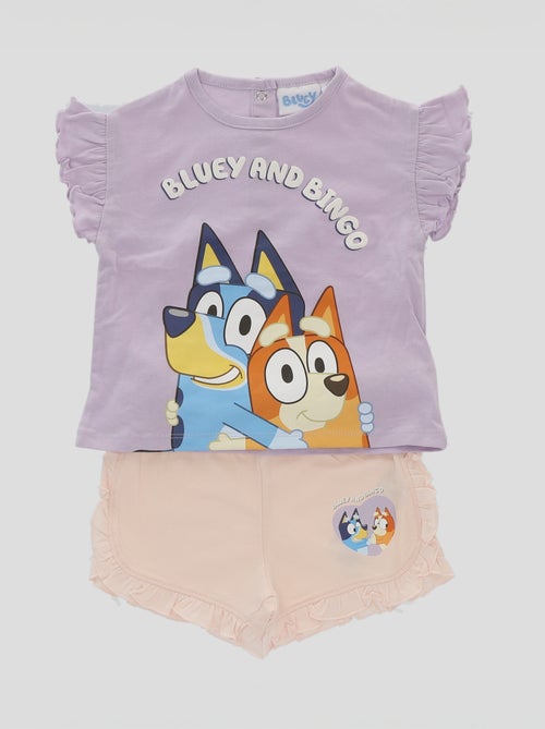Conjunto t-shirt + calções 'Bluey'  - 2 peças - Kiabi