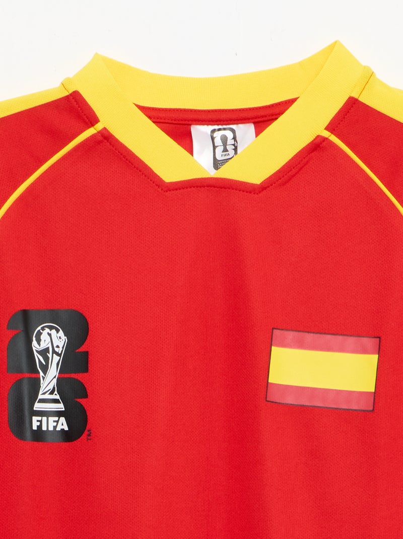 Conjunto t-shirt + calções com licença oficial do Campeonato do Mundo FIFA 26™ - França Vermelho - Kiabi
