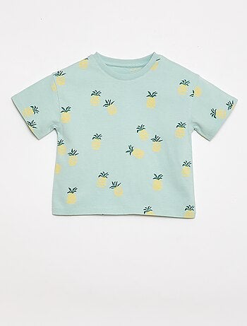 Conjunto t-shirt + calções com padrão - 2 peças