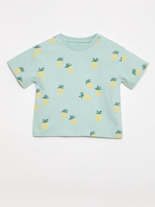 Conjunto t-shirt + calções com padrão - 2 peças - Kiabi