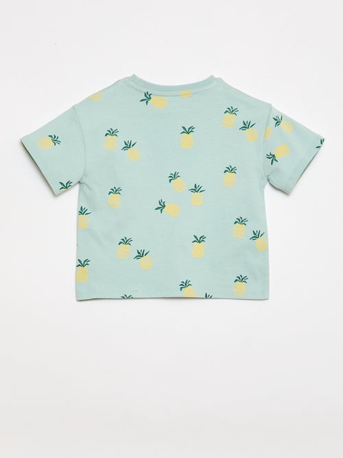 Conjunto t-shirt + calções com padrão - 2 peças - Kiabi