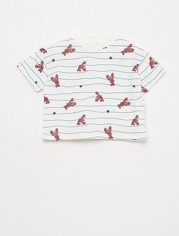 Conjunto t-shirt + calções com padrão - 2 peças
