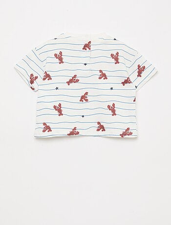 Conjunto t-shirt + calções com padrão - 2 peças