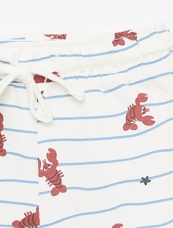 Conjunto t-shirt + calções com padrão - 2 peças
