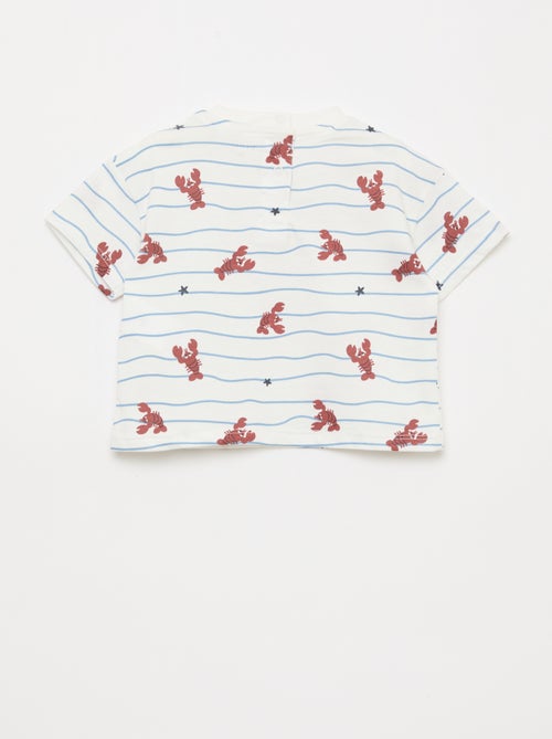 Conjunto t-shirt + calções com padrão - 2 peças - Kiabi