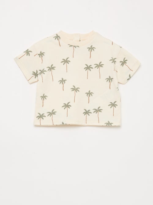 Conjunto t-shirt + calções com padrão - 2 peças - Kiabi