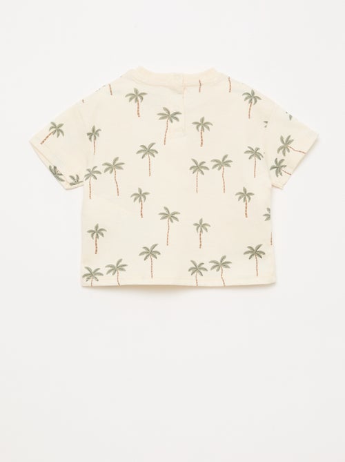 Conjunto t-shirt + calções com padrão - 2 peças - Kiabi