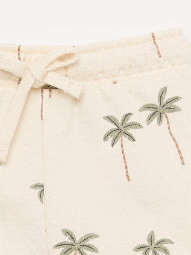 Conjunto t-shirt + calções com padrão - 2 peças Branco - Kiabi