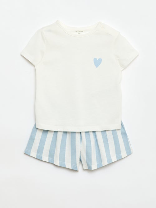 Conjunto t-shirt + calções com padrão integral - Kiabi