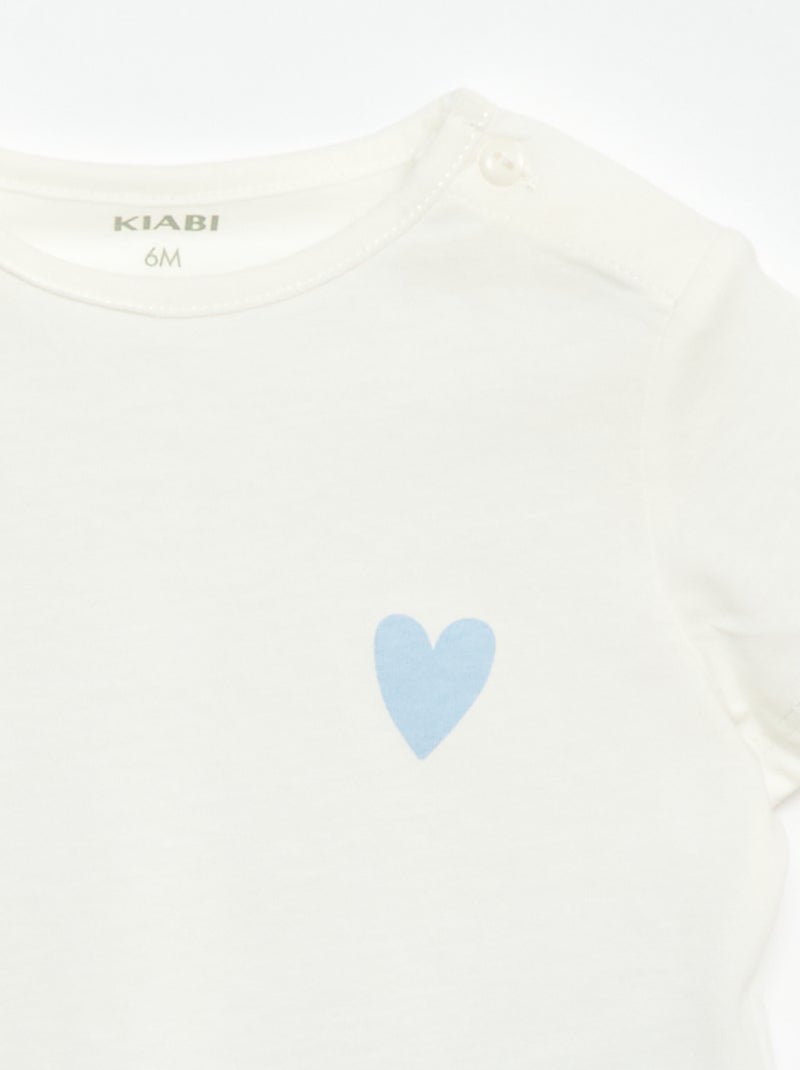 Conjunto t-shirt + calções com padrão integral Azul - Kiabi