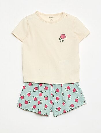 Conjunto t-shirt + calções com padrão integral