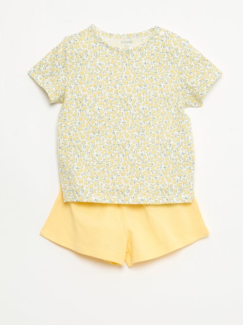 Conjunto t-shirt + calções com padrão integral - Kiabi