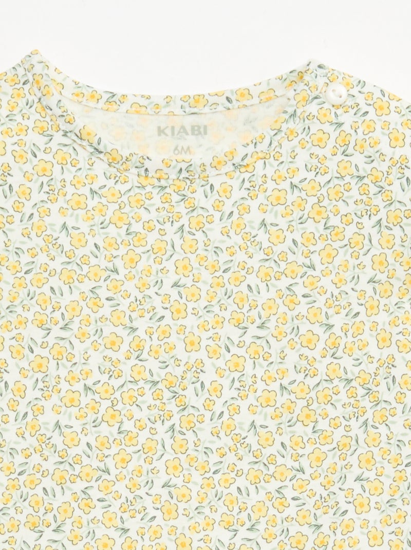 Conjunto t-shirt + calções com padrão integral Branco - Kiabi