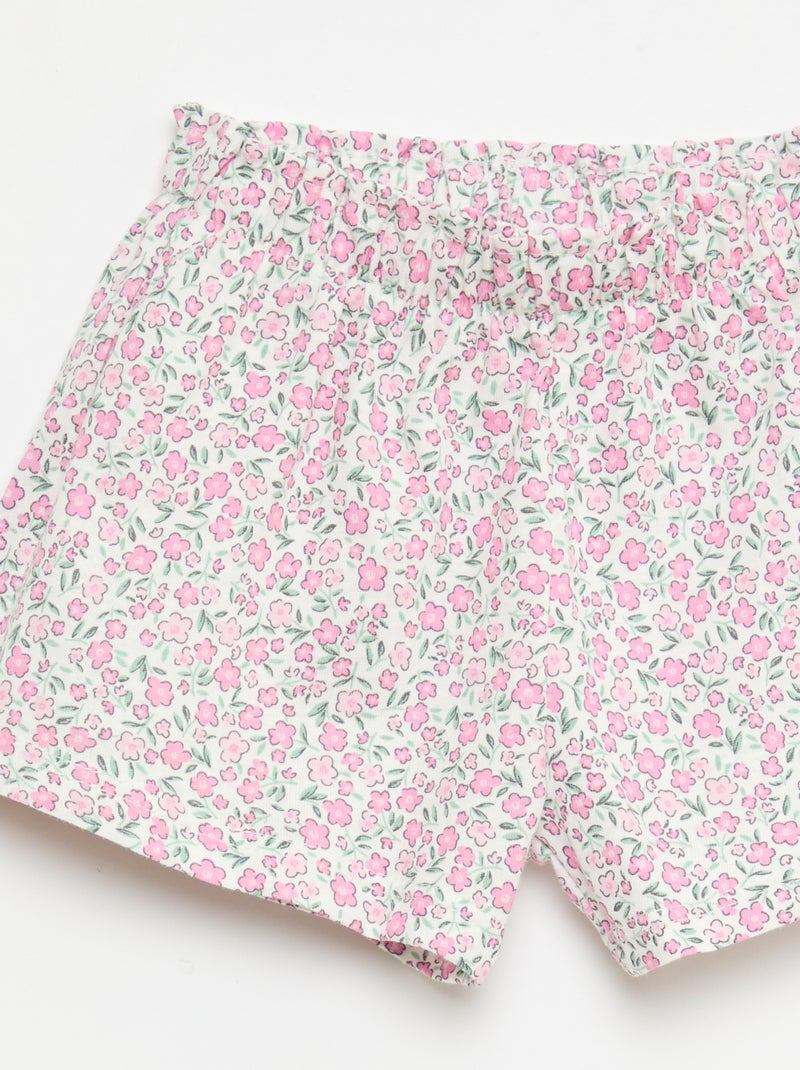 Conjunto t-shirt + calções com padrão integral Rosa - Kiabi