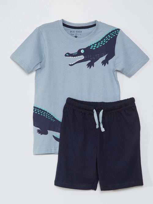 Conjunto t-shirt + calções 'crocodilo' - Kiabi