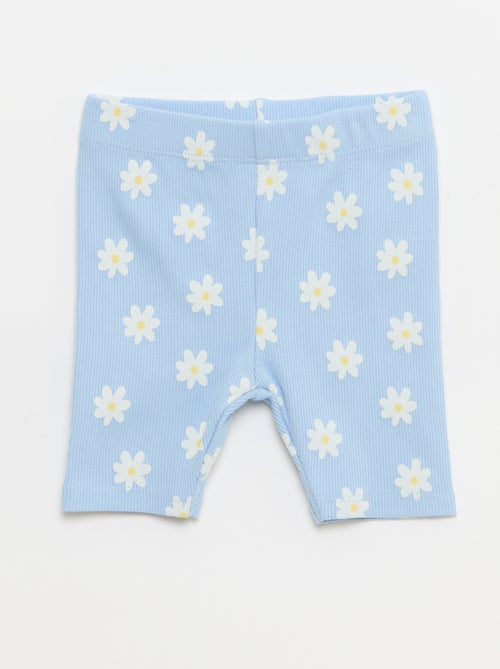 Conjunto T-shirt + calções de ciclista canelados - 2 peças - Kiabi