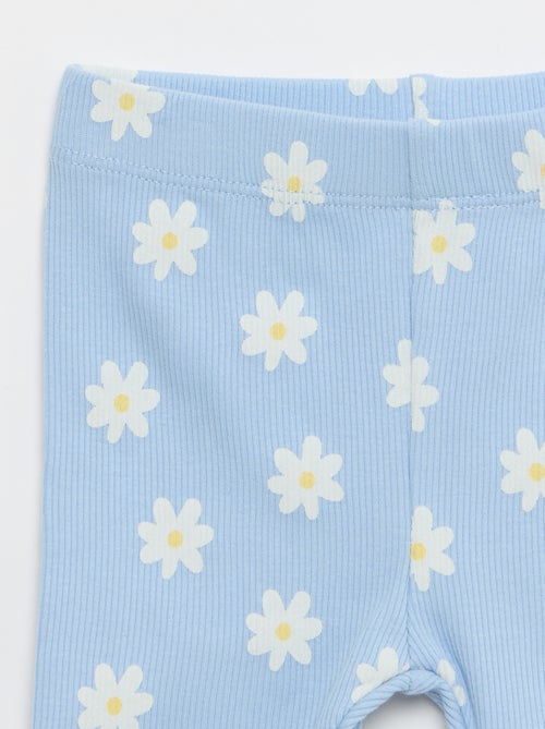 Conjunto T-shirt + calções de ciclista canelados - 2 peças - Kiabi