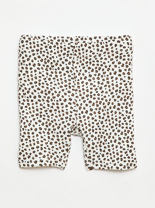 Conjunto T-shirt + calções de ciclista canelados - 2 peças - Kiabi