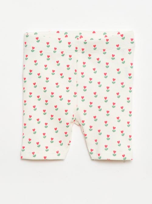 Conjunto T-shirt + calções de ciclista canelados - 2 peças - Kiabi