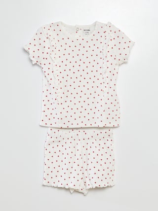 Conjunto t-shirt + calções de pijama - 2 peças