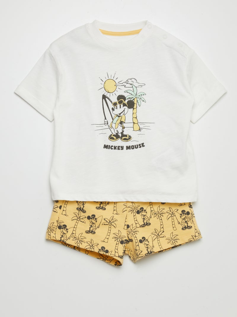 Conjunto t-shirt + calções 'Disney' - 2 peças BRANCO - Kiabi