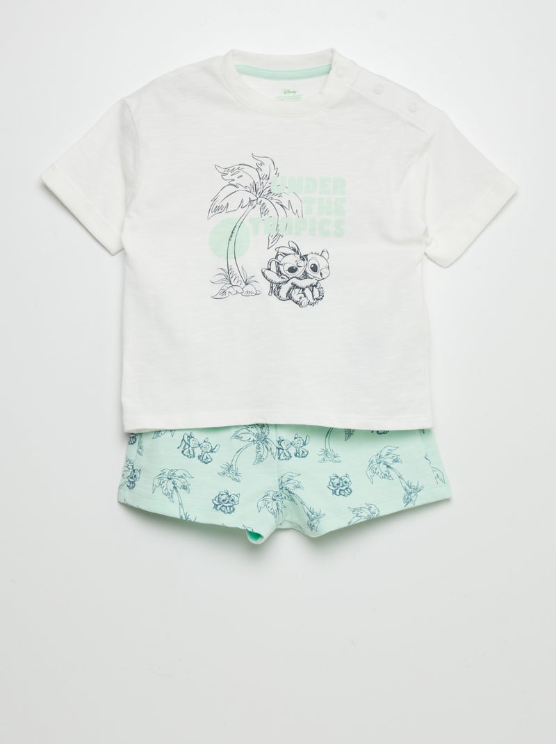 Conjunto t-shirt + calções 'Disney' - 2 peças BRANCO - Kiabi