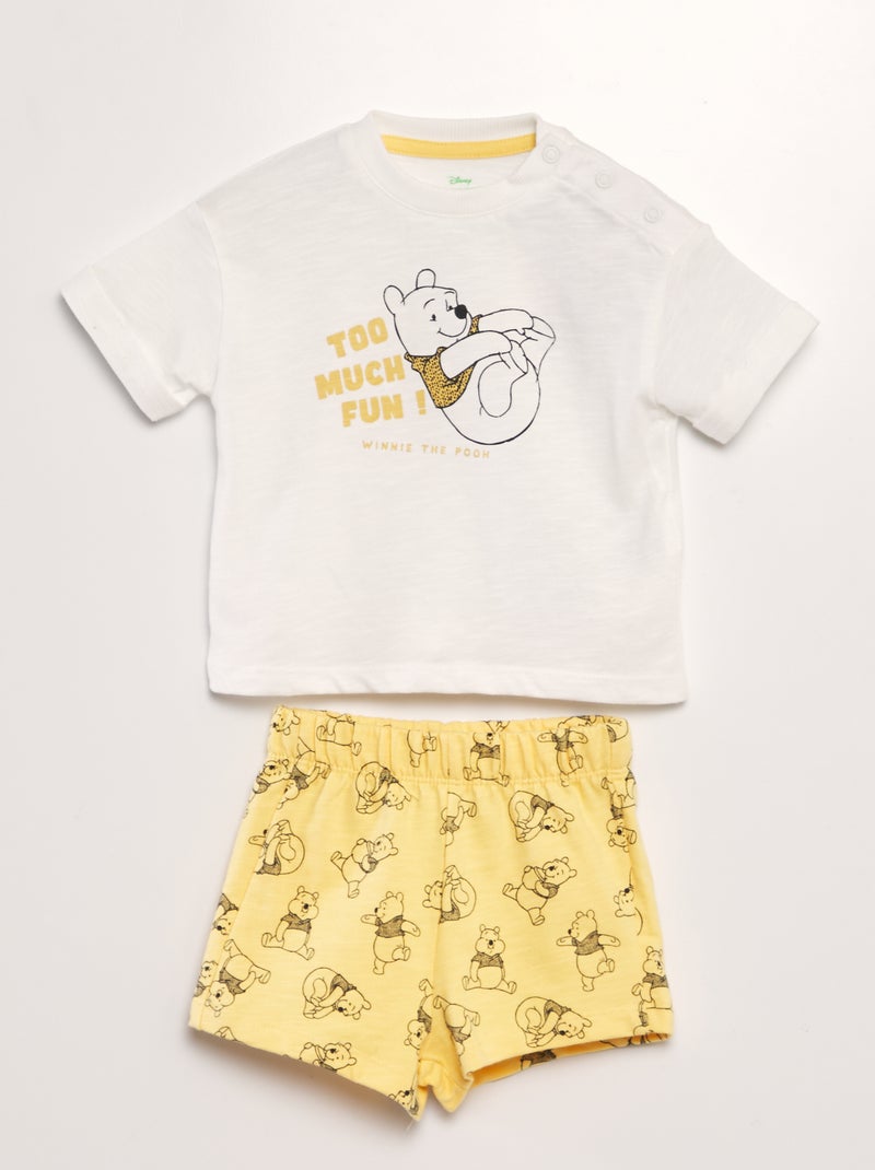 Conjunto t-shirt + calções 'Disney' - 2 peças BRANCO - Kiabi