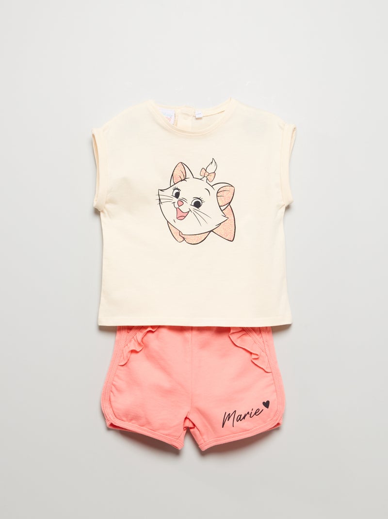 Conjunto t-shirt + calções em jersey BRANCO - Kiabi