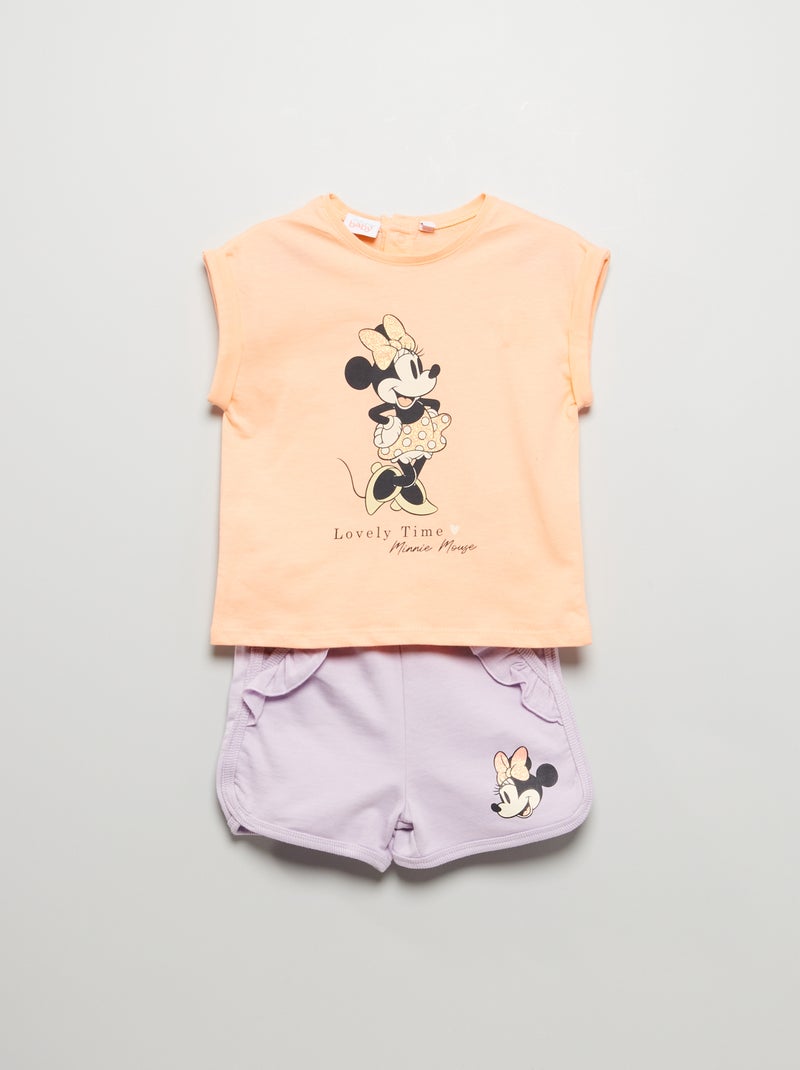 Conjunto t-shirt + calções em jersey LARANJA - Kiabi