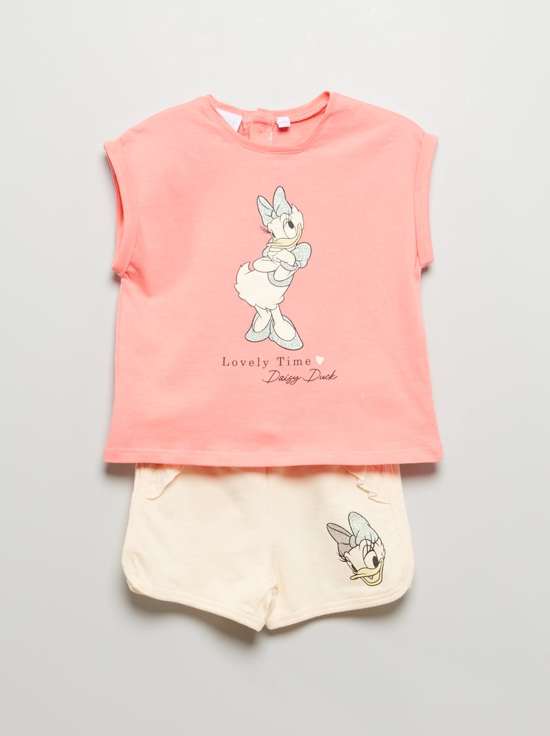 Conjunto t-shirt + calções em jersey ROSA - Kiabi