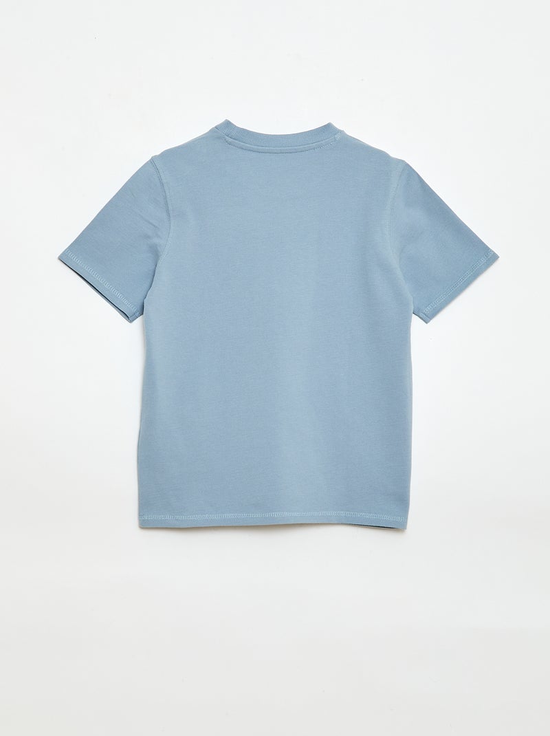 Conjunto T-shirt + Calções em piqué de algodão Azul - Kiabi