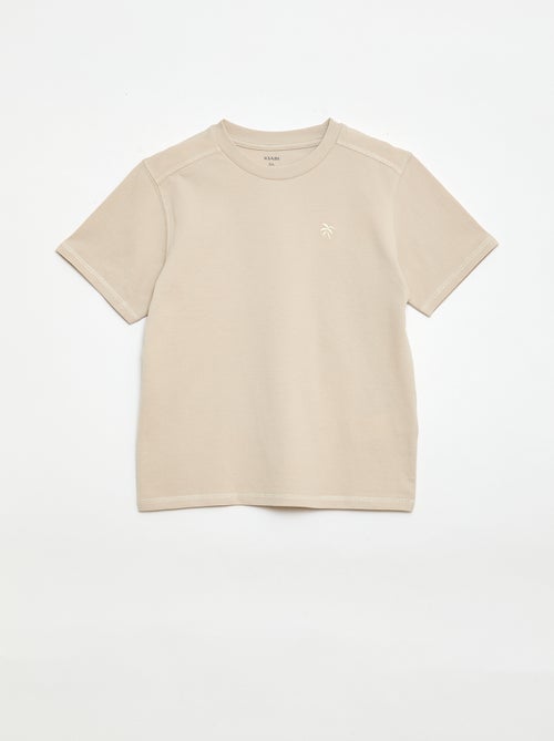 Conjunto T-shirt + Calções em piqué de algodão - Kiabi