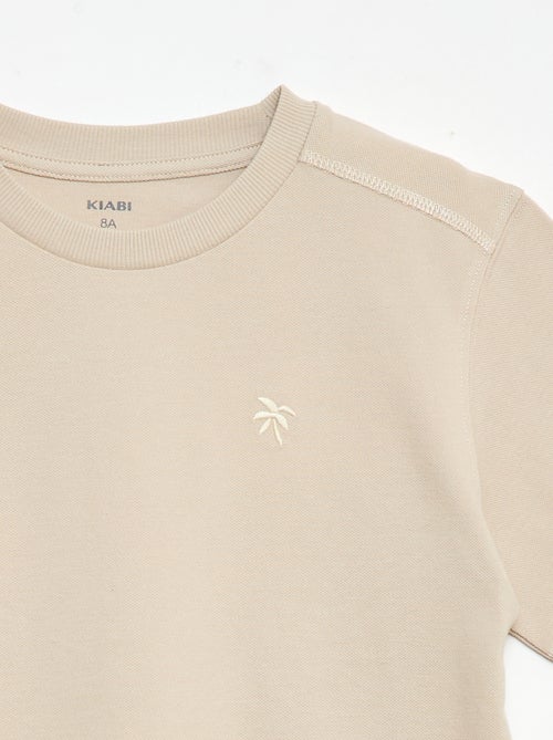 Conjunto T-shirt + Calções em piqué de algodão - Kiabi