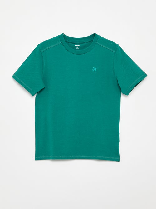 Conjunto T-shirt + Calções em piqué de algodão - Kiabi