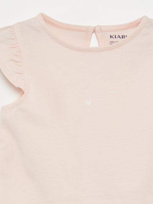 Conjunto t-shirt + calções estampados - 2 peças - Kiabi