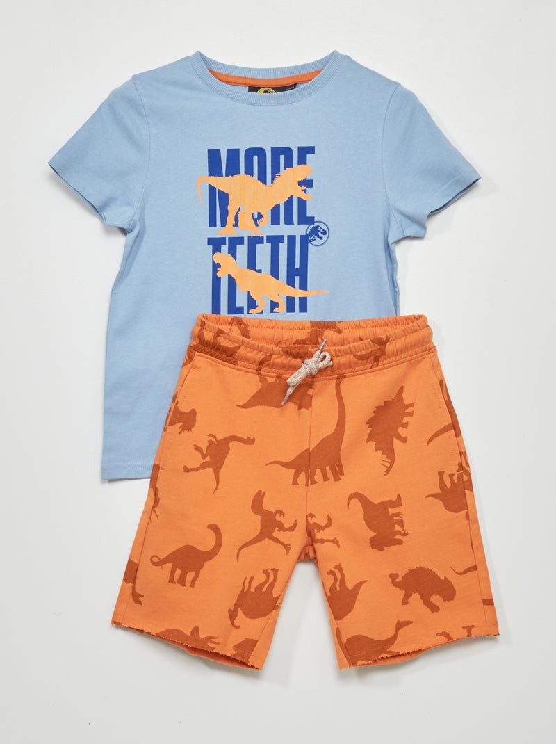 Conjunto t-shirt + calções 'Jurassic Park' AZUL - Kiabi