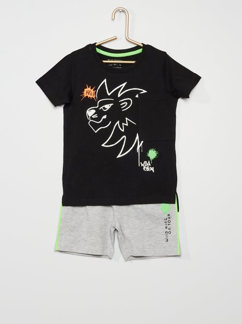 Conjunto t-shirt + calções 'Leão' - Kiabi