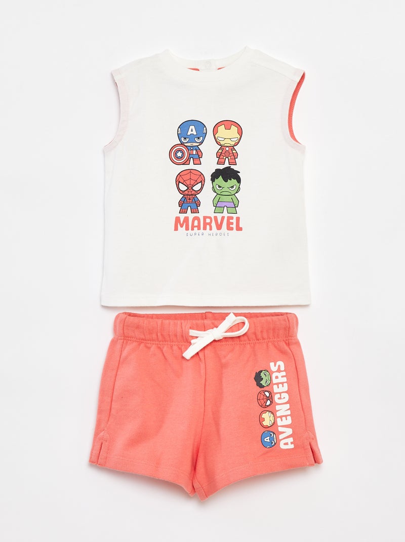 Conjunto t-shirt + calções 'Marvel' VERMELHO - Kiabi