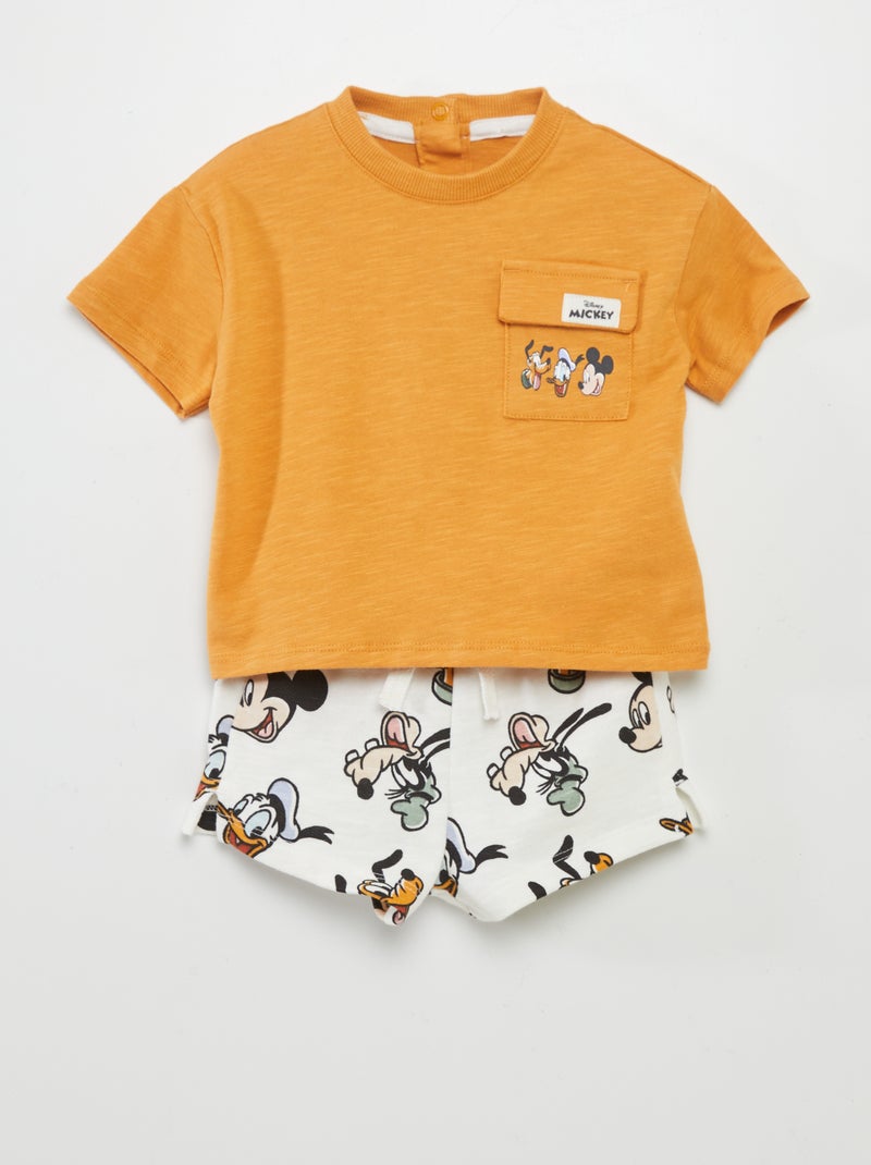 Conjunto t-shirt + calções 'Mickey' 2 peças AMARELO - Kiabi