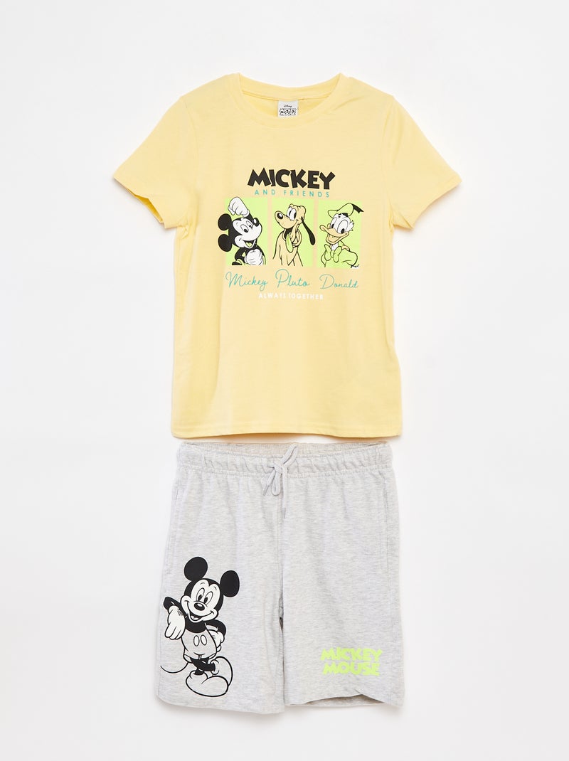 Conjunto t-shirt + calções 'Mickey' 'Disney' AMARELO - Kiabi