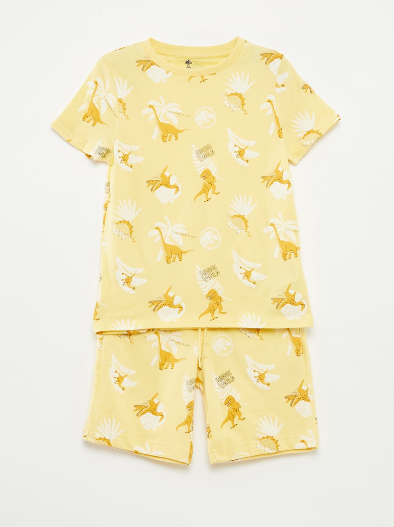 Conjunto t-shirt + calções 'Mundo Jurássico' - 2 peças AMARELO - Kiabi