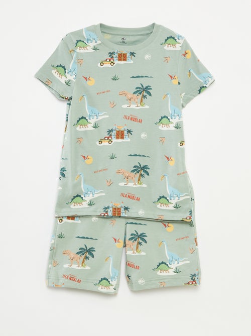 Conjunto t-shirt + calções 'Mundo Jurássico' - 2 peças - Kiabi