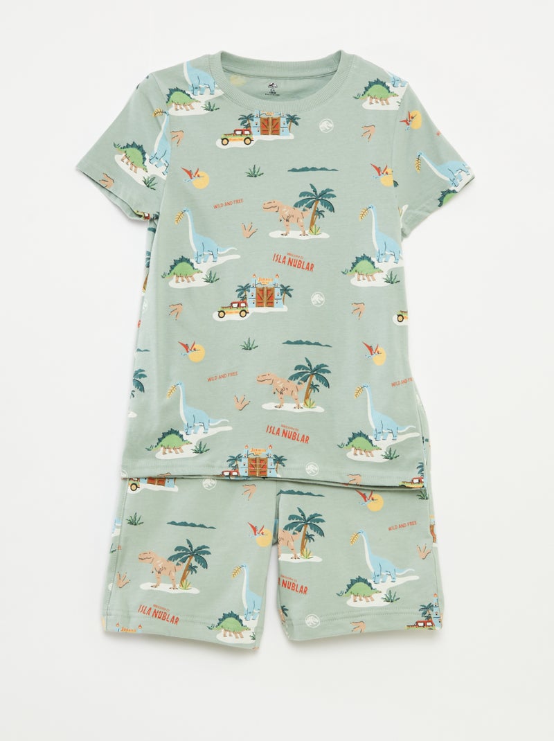 Conjunto t-shirt + calções 'Mundo Jurássico' - 2 peças VERDE - Kiabi