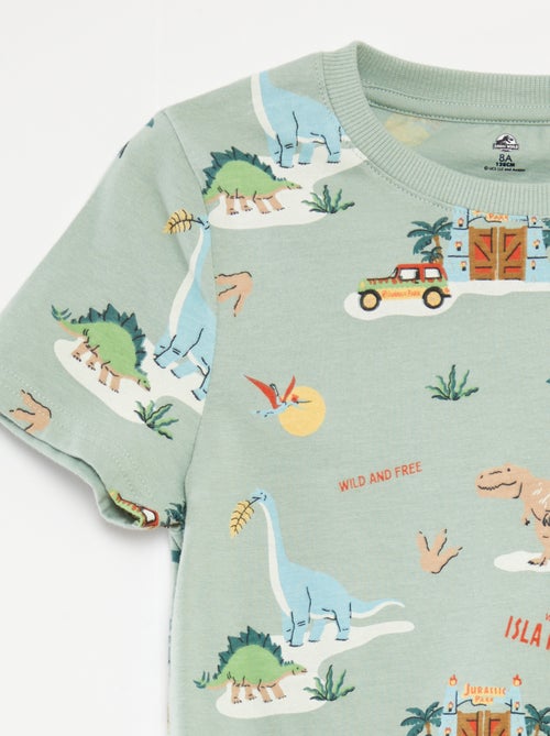 Conjunto t-shirt + calções 'Mundo Jurássico' - 2 peças - Kiabi