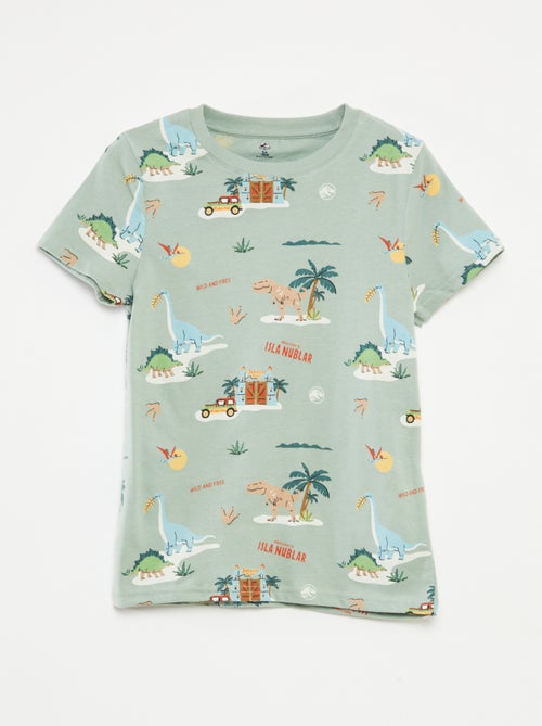 Conjunto t-shirt + calções 'Mundo Jurássico' - 2 peças - Kiabi