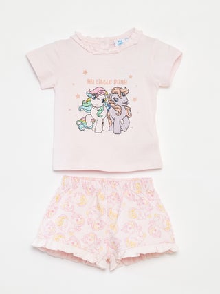 Conjunto t-shirt + calções 'O meu pequeno pónei'  - 2 peças