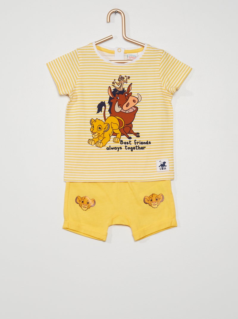 Conjunto t-shirt + calções 'O Rei Leão' Amarelo - Kiabi