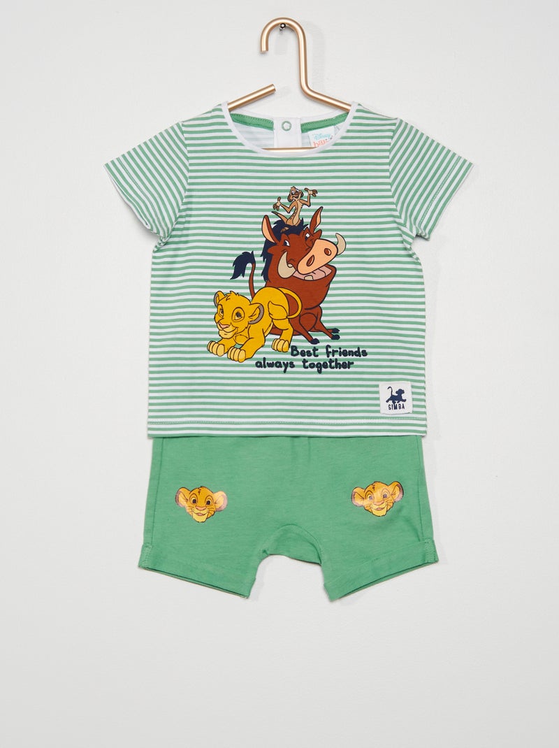 Conjunto t-shirt + calções 'O Rei Leão' Verde - Kiabi